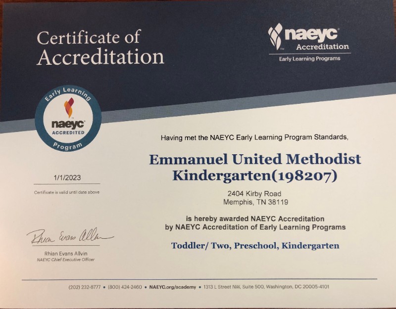 NAEYC Accreditation | Emmanuel United Methodist Kindergarten